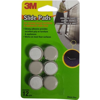 3m Slide Pad Circle 20mm 12pc Pk Spc20 Home Office Supplies