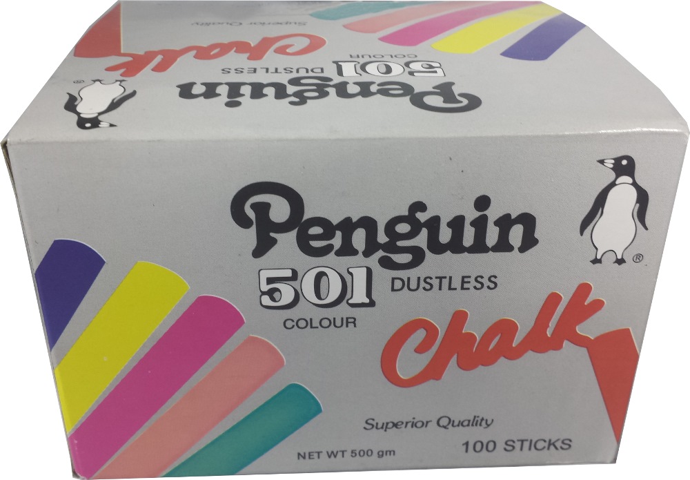 penguin color chalk writing