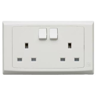 MK 2 GANG SWITCH SOCKET S2747 Electrical Accessories 