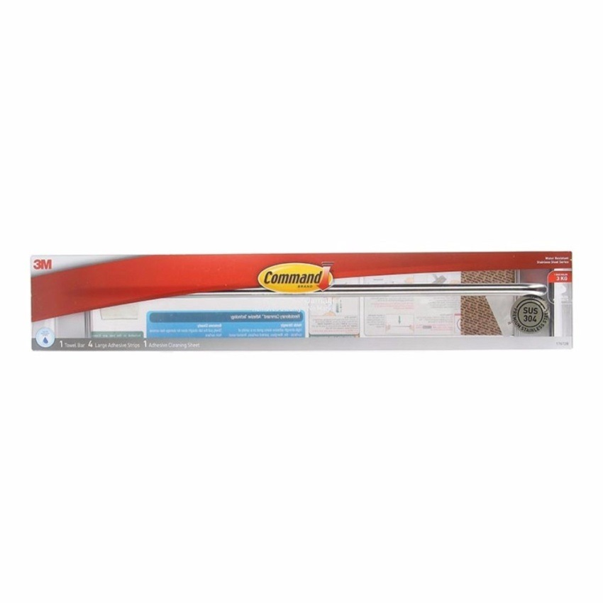 3m Command Stainless Steel Metal Towel Bar 17672b Bathroom 3m Command Stainless Steel Metal Towel Bar 17672b