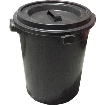 PLASTIC RUBBISH BIN W COVER Trash Recycling Horme 