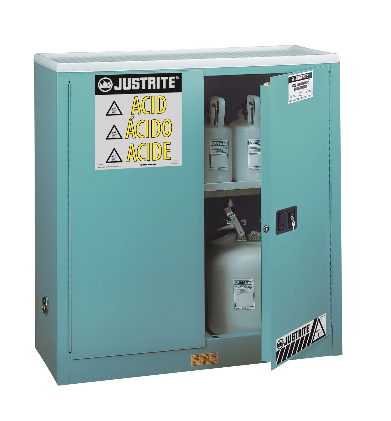 Justrite 30 Gal Safety Cabinet For Corrosives Blue Manual