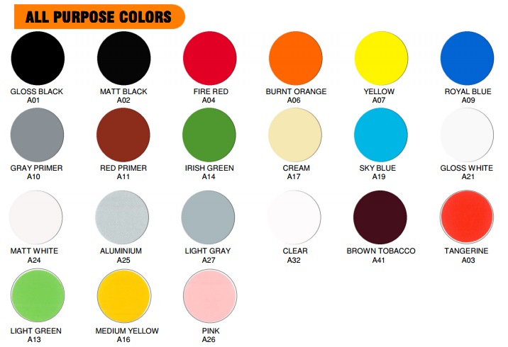 Anchor Spray Paint Color Chart