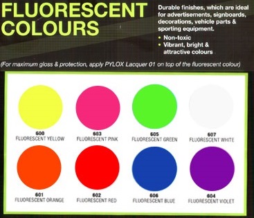 Fluorescent Paint Color Chart