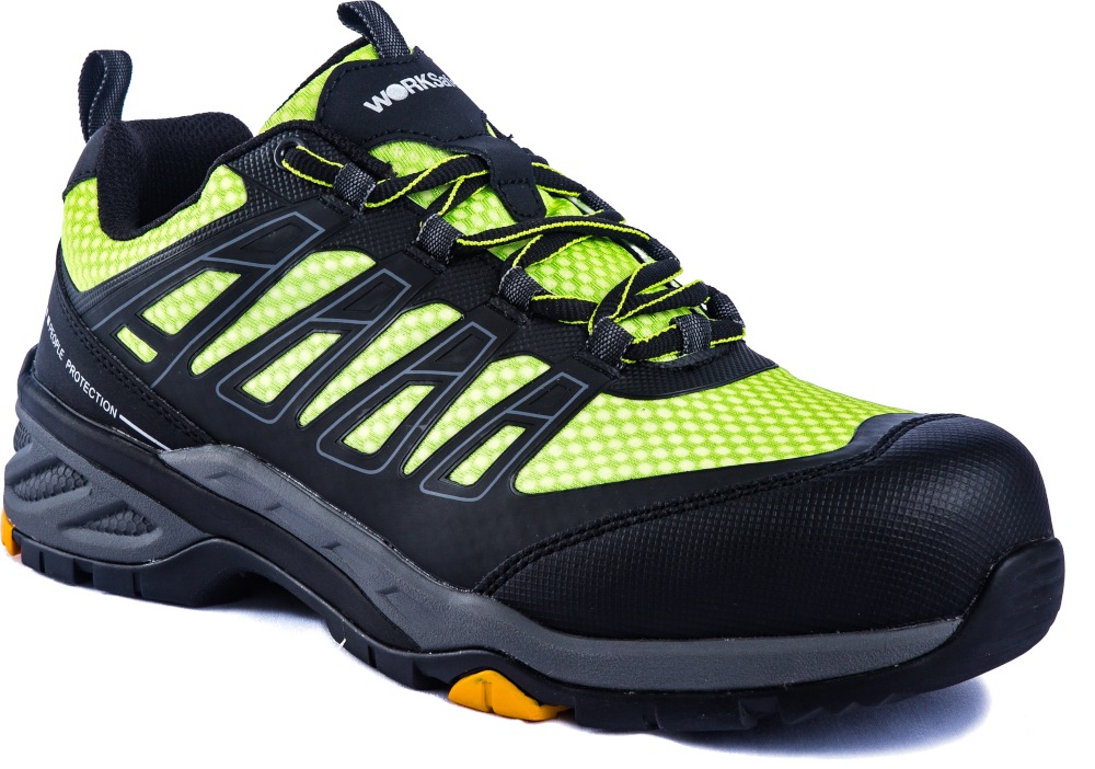 WORKSAFE LOW CUT BLACK/GREEN COMPOSITE TOE CAP SAFETY SHOE WORKSAFE LOW CUT BLACK/GREEN COMPOSITE TOE CAP SAFETY SHOE